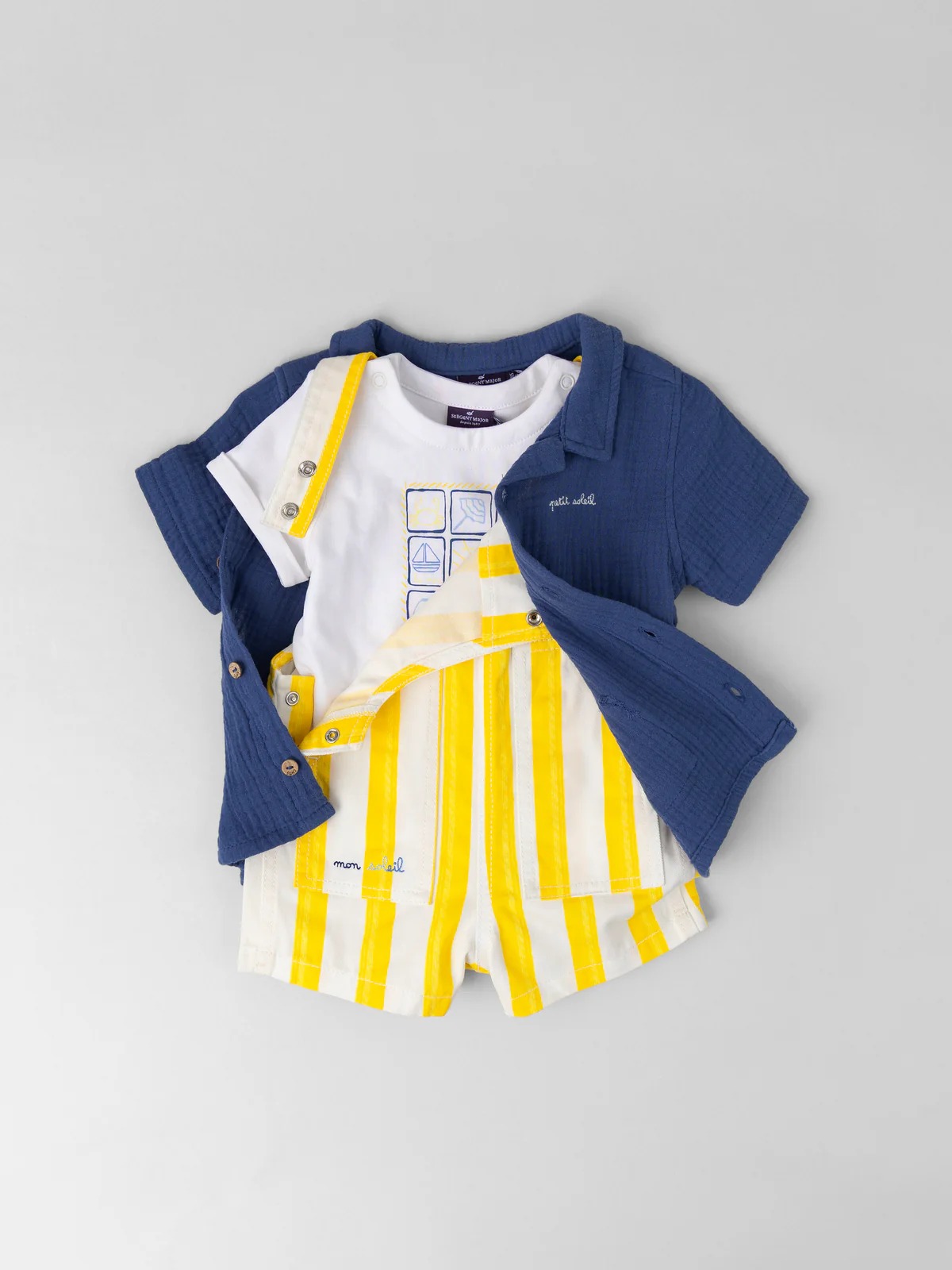 Ensemble bébé garçon Sergent Major bleu & jaune – 12 mois