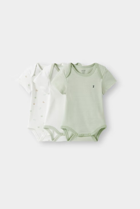 Lot de 3 bodys verts naissance
