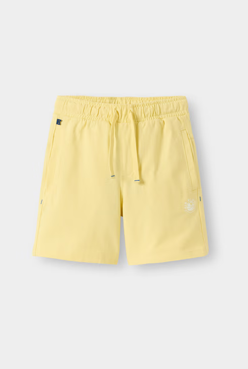 Short enfant jaune avec cordon ajustable
